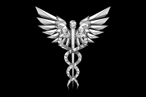 Download Gray Polygonal Caduceus Symbol - Polygonal Collection