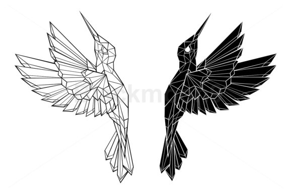 Download Polygonal Flying Hummingbirds - Polygonal Collection