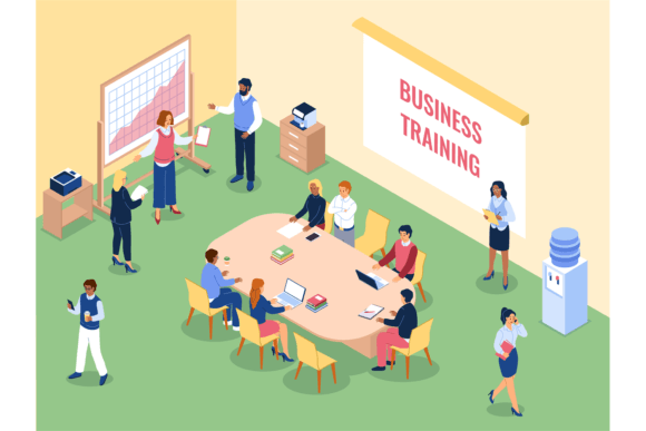 Download Isometric Business Training. Educational - Business Collection