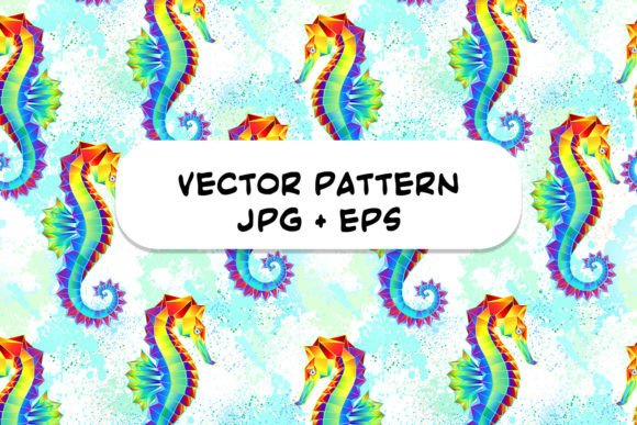 Download Seamless with Rainbow Polygonal Seahorse - Polygonal Collection