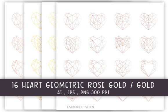 Download Gold Polygonal Geometric Vector Clipart - Polygonal Collection